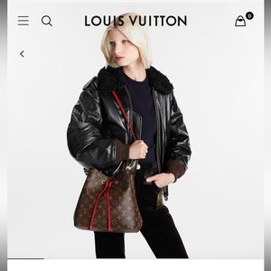 LV bucket bag , like new, red details
